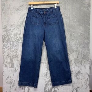 Old Navy High Rise Wide Leg Jeans Dark Wash Size 14